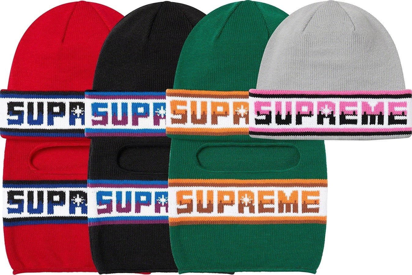 Double Logo Facemask Beanie